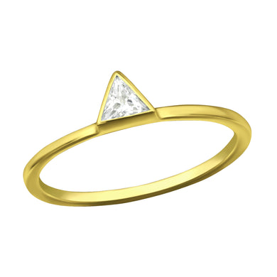 925 Gold Silver Triangle Ring