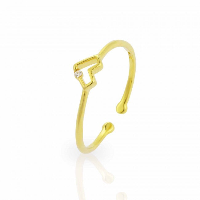 925 Silver Ring Gold Plated