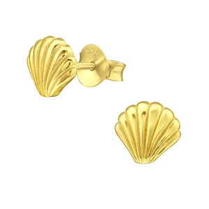 925 Gold Silver Shell Earring