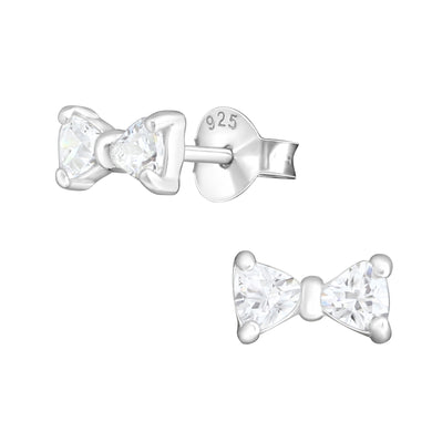 925 Silver Tie Bow Earring