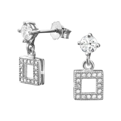 925 Silver Square Earring