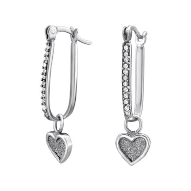 925 Silver Hoops Heart Earring