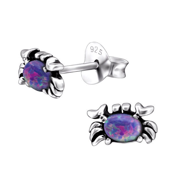 925 Silver Crab Earring Opal