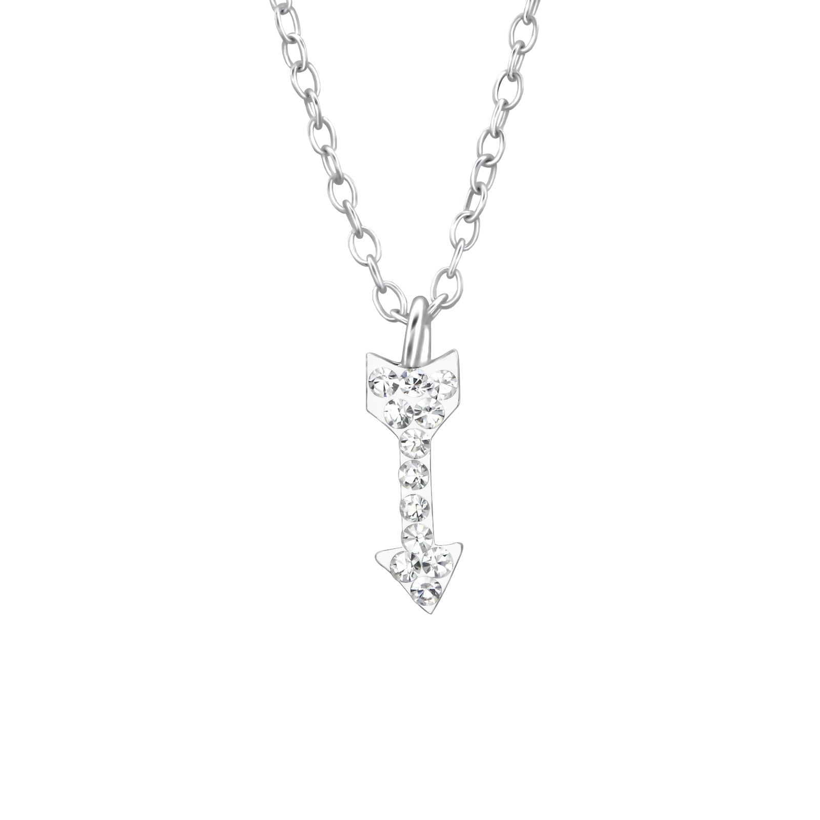 925 Silver Arrow Crystal Necklace
