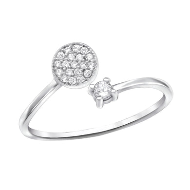 925 Silver Open Pave Ring