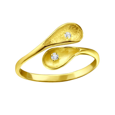 925 Gold Silver Flower Ring