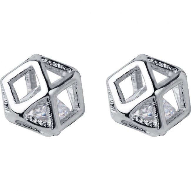 925 Silver Square Diamond Earring