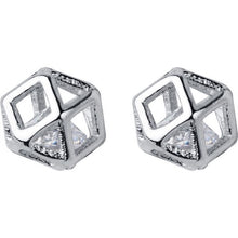 Load image into Gallery viewer, 925 Silver Square Diamond Earring