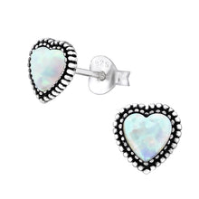 Load image into Gallery viewer, 925 Silver Flower Heart Earring