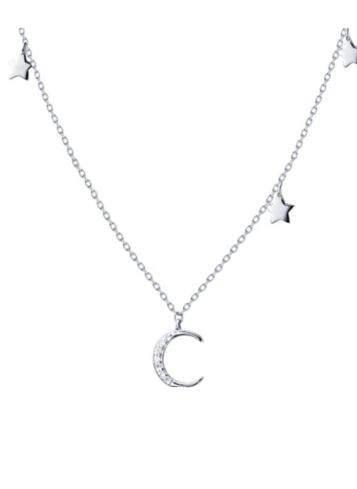 925 Silver Necklace Moon Star