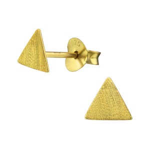 925 Gold Silver Triangle Earring