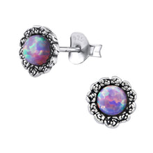 Load image into Gallery viewer, 925 Silver Flower Opal Earring