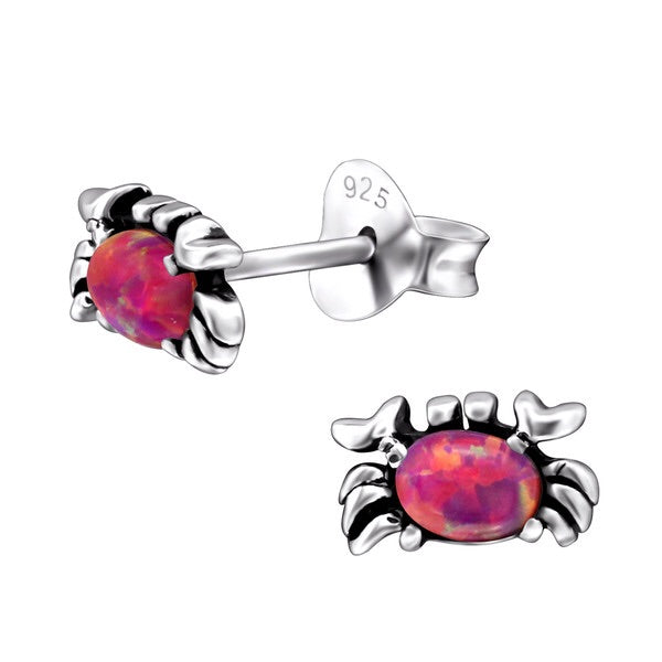 925 Silver Crab Earring Opal