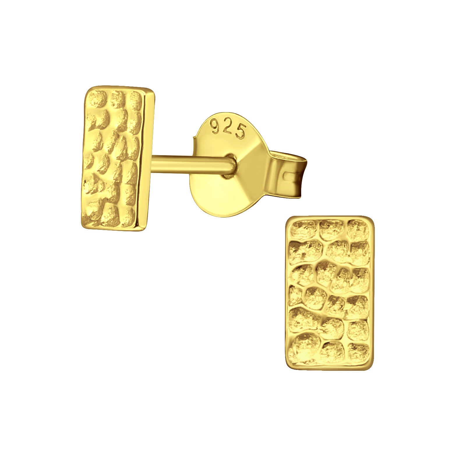 925 Gold Silver Rectangle Earring