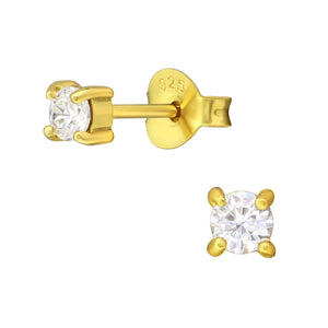 925 Gold Silver Round Earring