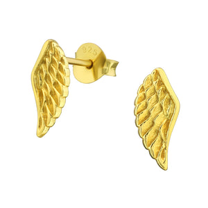 925 Gold Silver Wing Earring