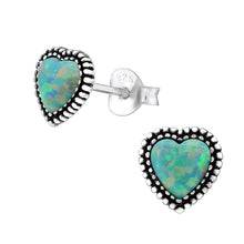 Load image into Gallery viewer, 925 Silver Flower Heart Earring