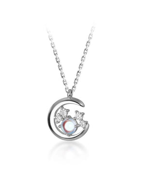 925 Silver Moon Bear Necklace