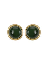 Load image into Gallery viewer, 925 Gold Silver Jade Earring