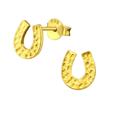 925 Gold Silver Horseshoe Earring