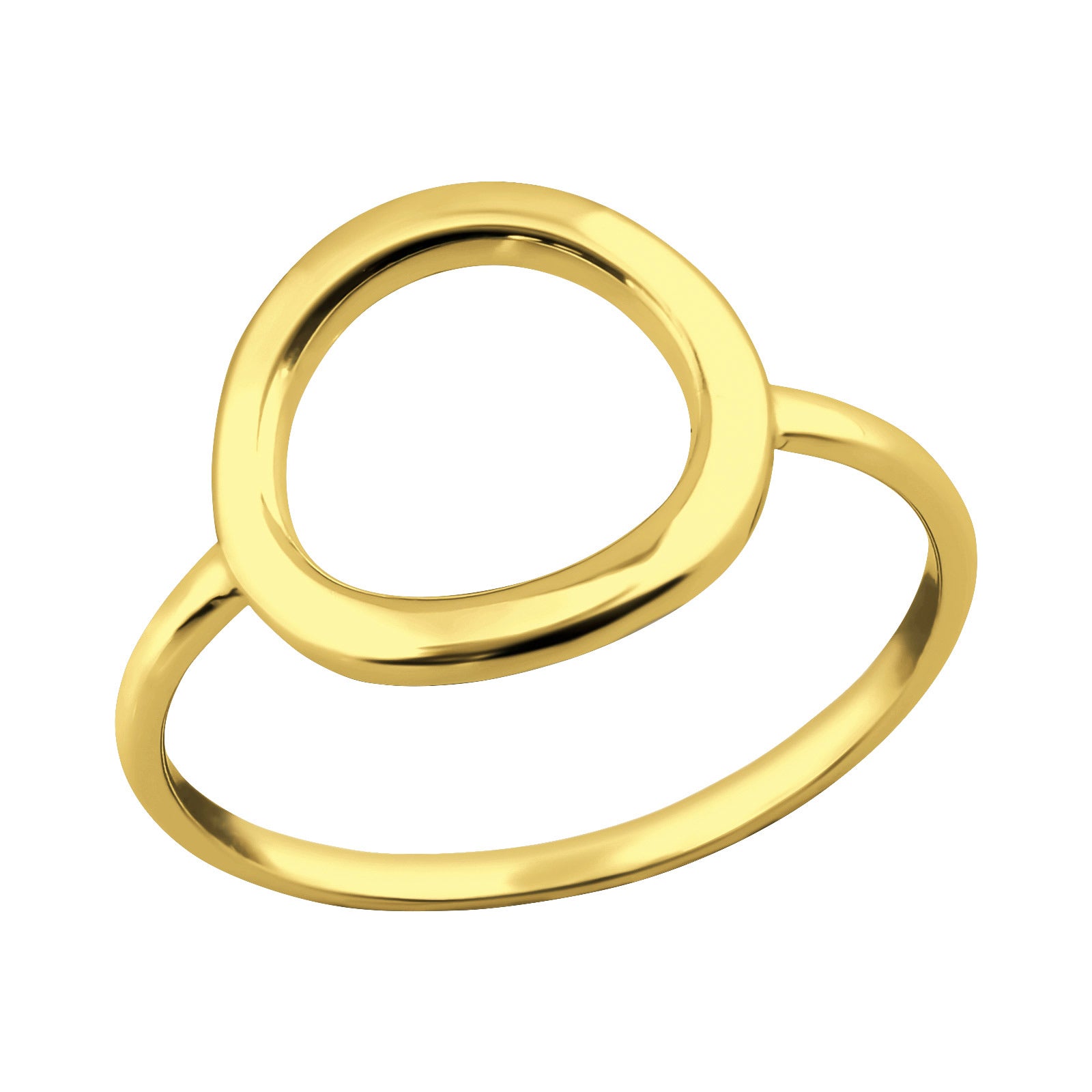 925 Gold Silver Circle Ring