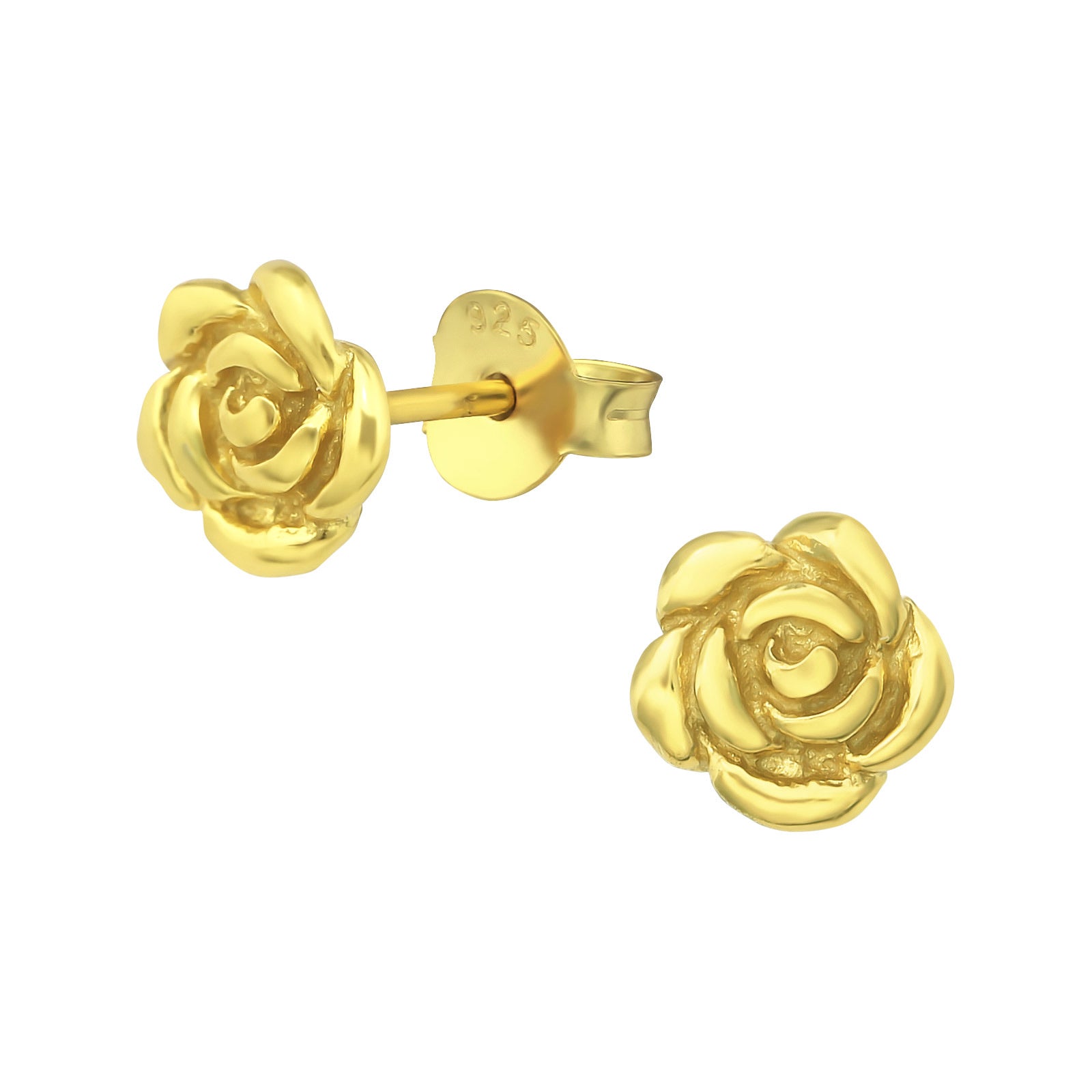 925 Gold Silver Rose Earring