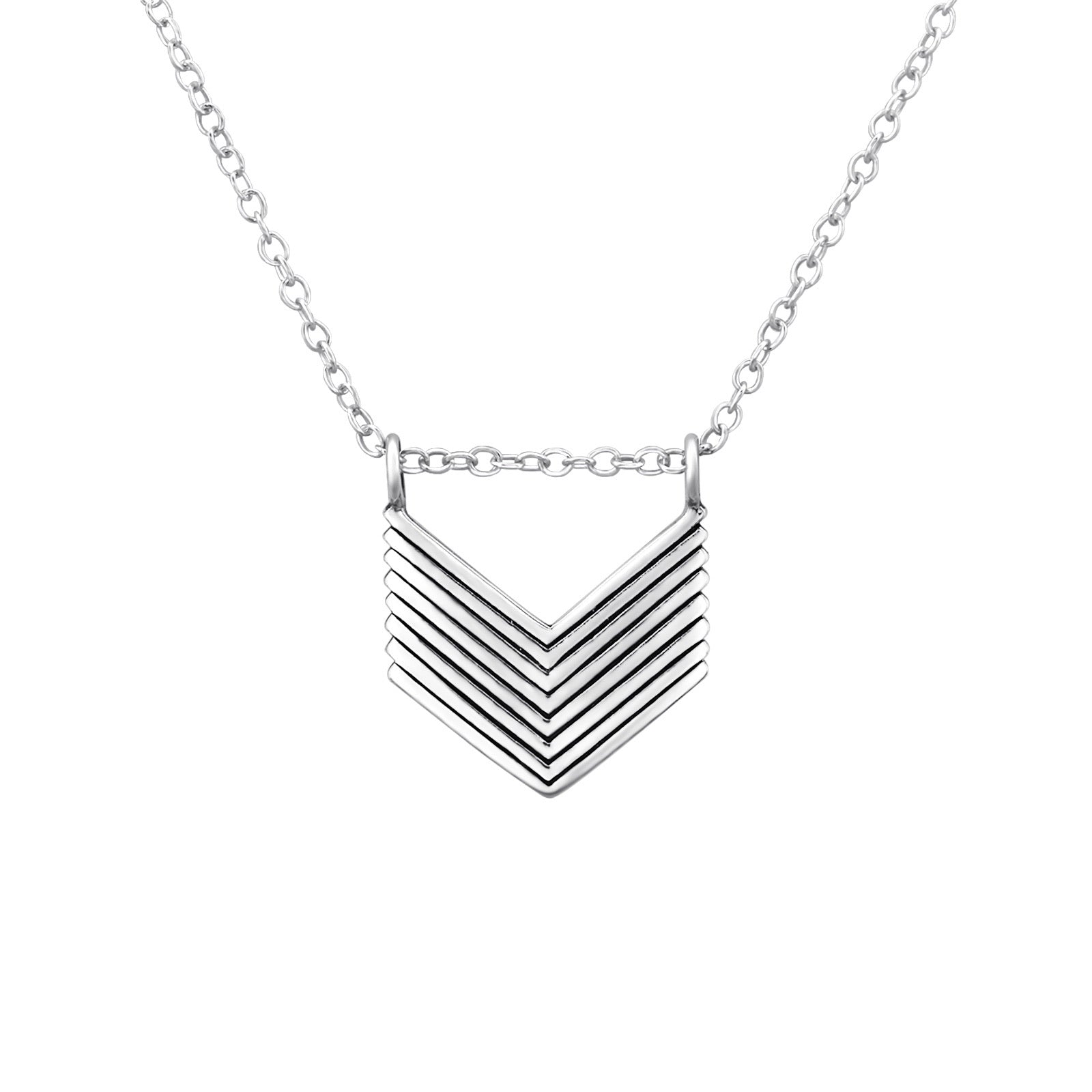 925 Silver Chevron Necklace
