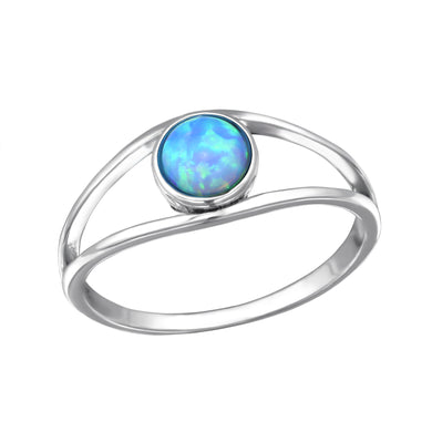 925 Opal Silver Double Line Ring