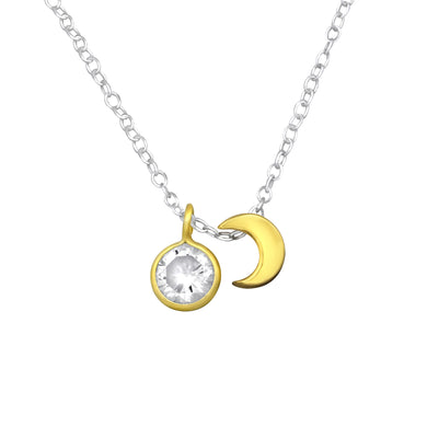 925 Silver Moon With Necklace
