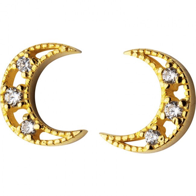 925 Silver Moon Earring