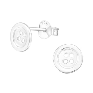 925 Gold Silver Button  Earring