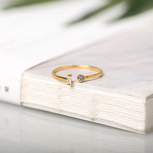 925 Silver Modern Minimalist Gold Plated Ring