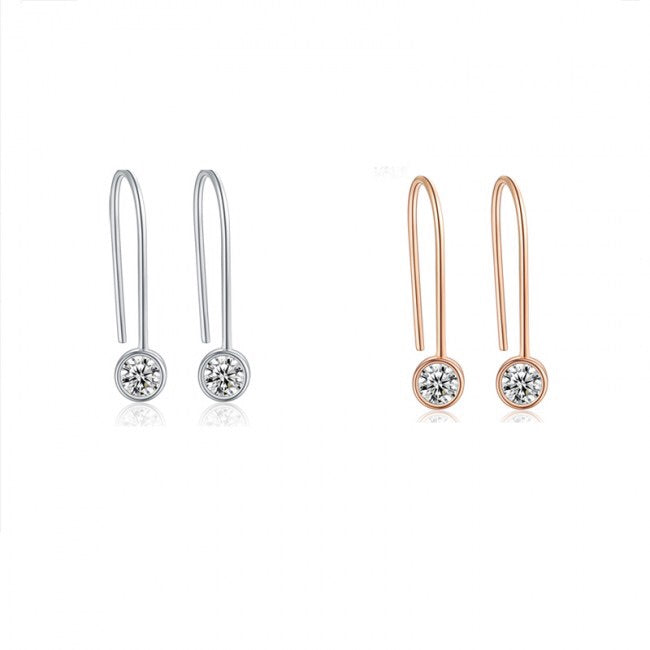 925 Silver Minimalist Diamond Earring