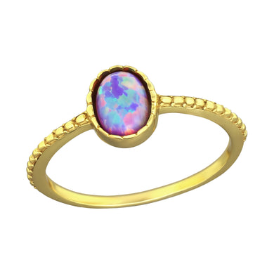 925 Gold Silver Oval Ring