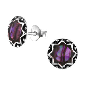 925 Silver Epoxy Round Earring