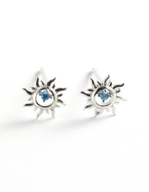 925 Silver Earrings Sun