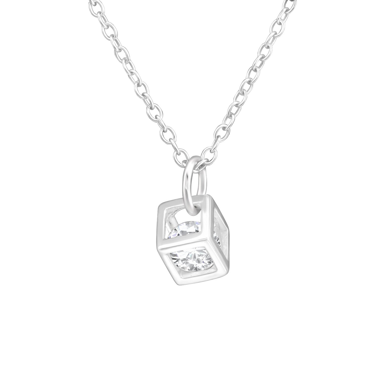 925 Silver Cube Necklace