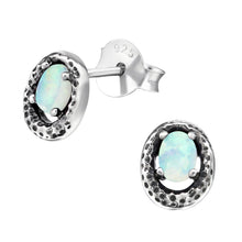 Load image into Gallery viewer, 925 Silver Oval Earring