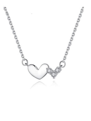 925 Silver Cute Heart Necklace