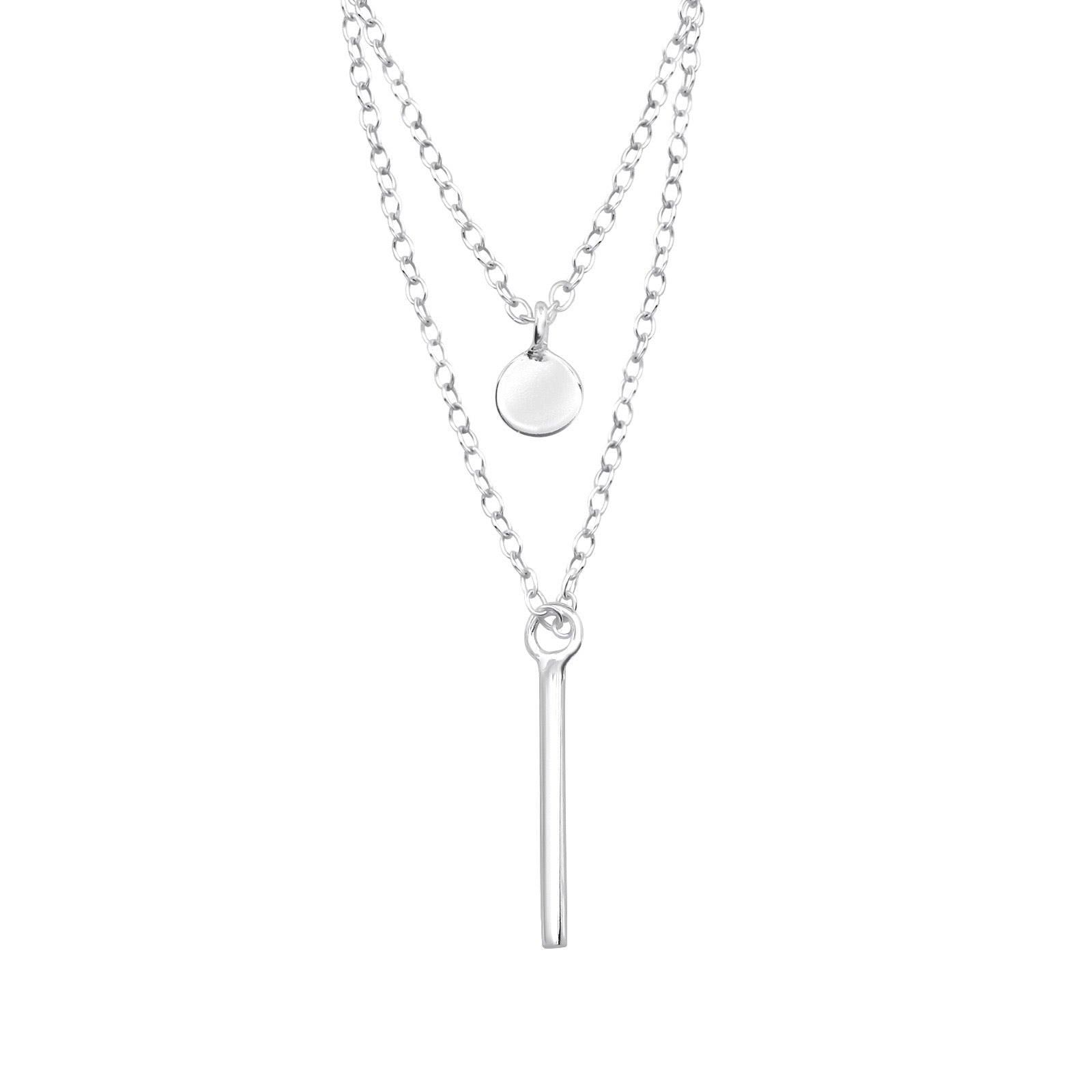 925 Silver Bar Layer Necklace