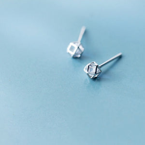 925 Silver Square Diamond Earring