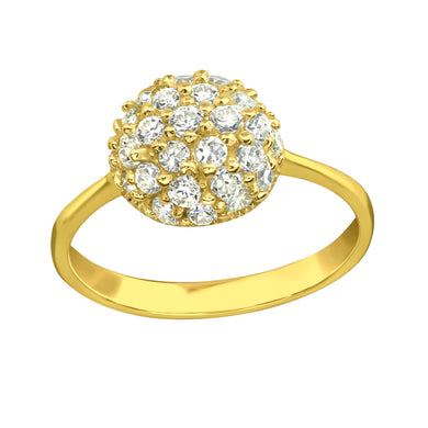 925 Gold Silver Round Ring