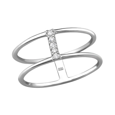925 Silver Double Line Ring