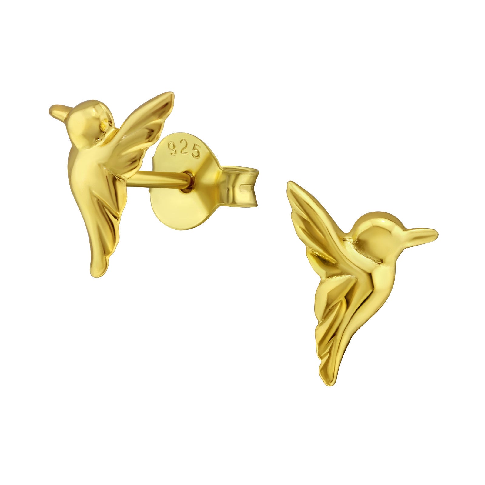 925 Gold Silver Bird Earring