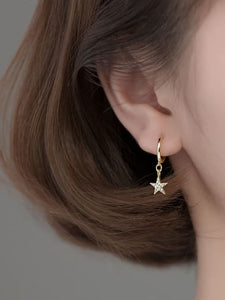 925 Gold Silver Starfish Shells Earring