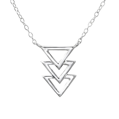 925 Silver Triple Triangle Necklace