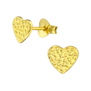 925 Gold Silver Heart Earring