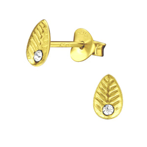 925 Gold Silver Leaf Earring