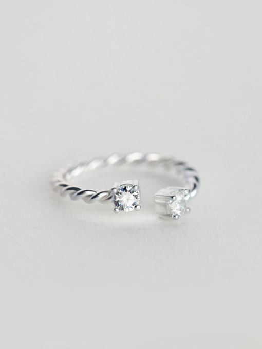 925 Silver Twisted Double Ring