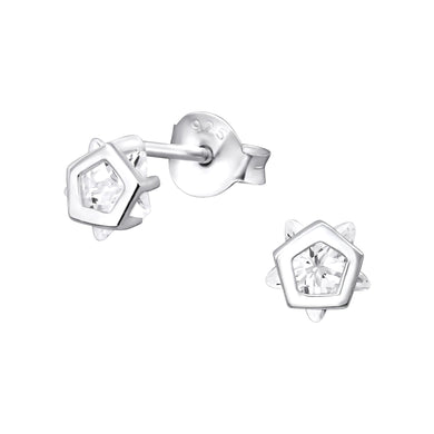 925 Silver Pentagon Earring